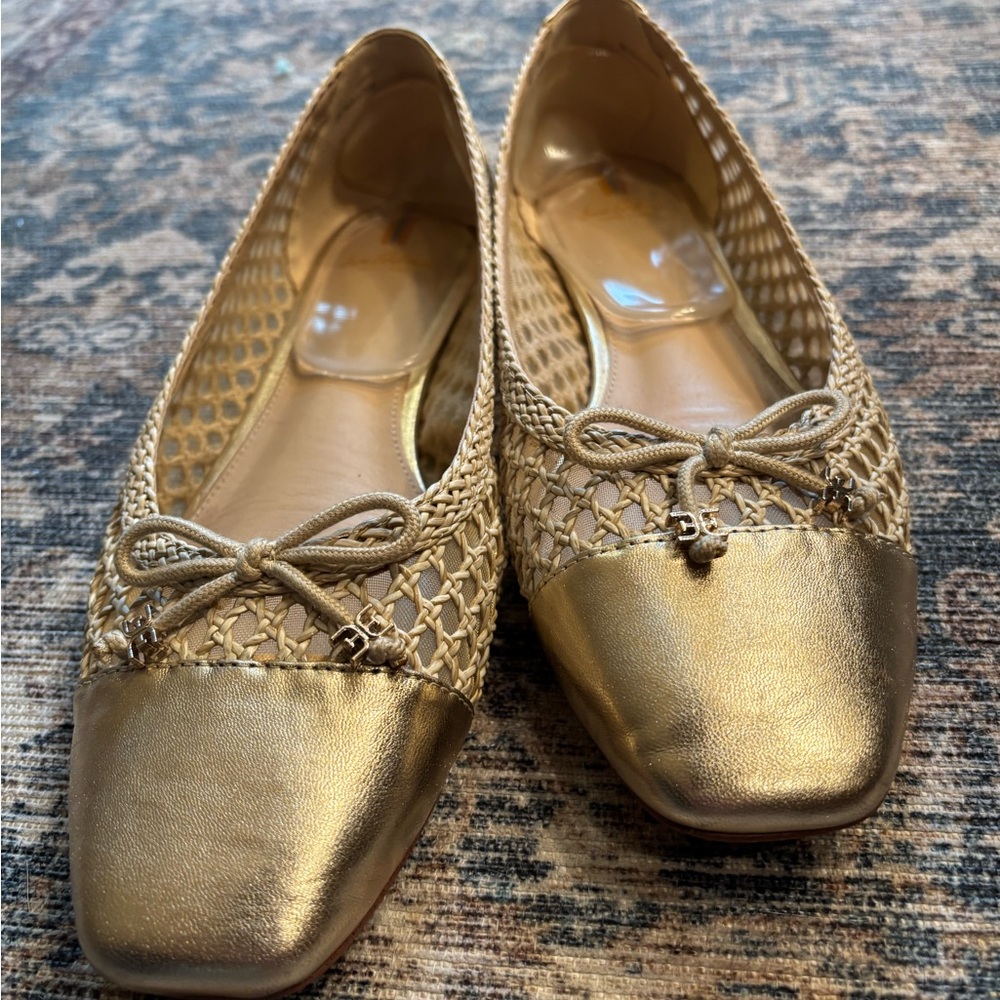 Sam Edelman Gold Mesh Ballet Flats